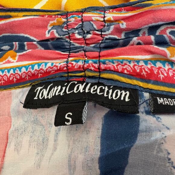 Tolani Collection Kimono Wrap Open Front Festival Boho Hippie Watercolor Asian S - Picture 8 of 13